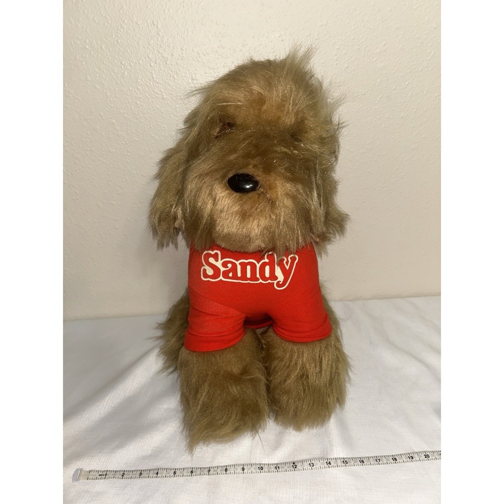 Vintage 1982 SANDY‎ Dog plush Little Orphan Annie HUGE 20" KNICKERBOCKER